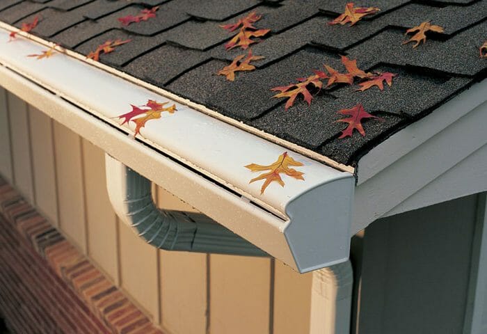 gutter guards protecting against leaves